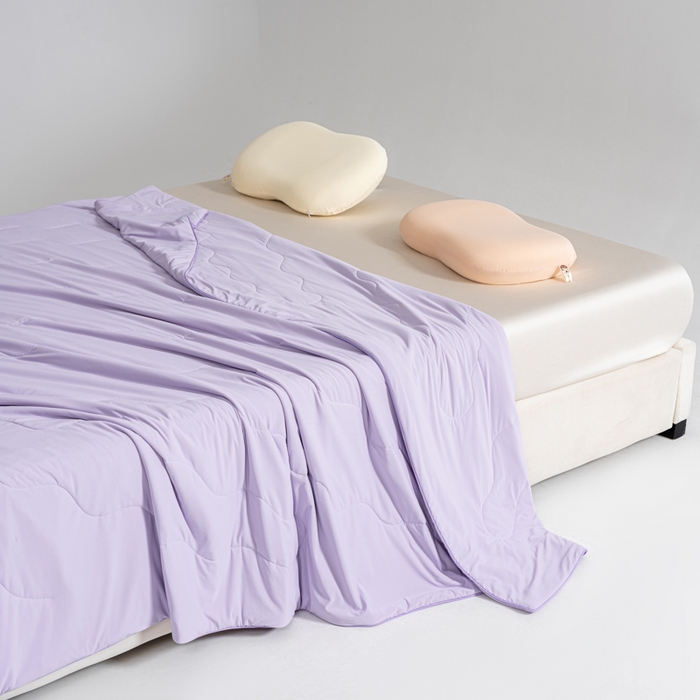 91家纺网 家纺一手货源 找家纺 CINNY馨宜 2026春夏新款瓜瓜锦氨凉感夏被夏凉被空调被 樱花紫