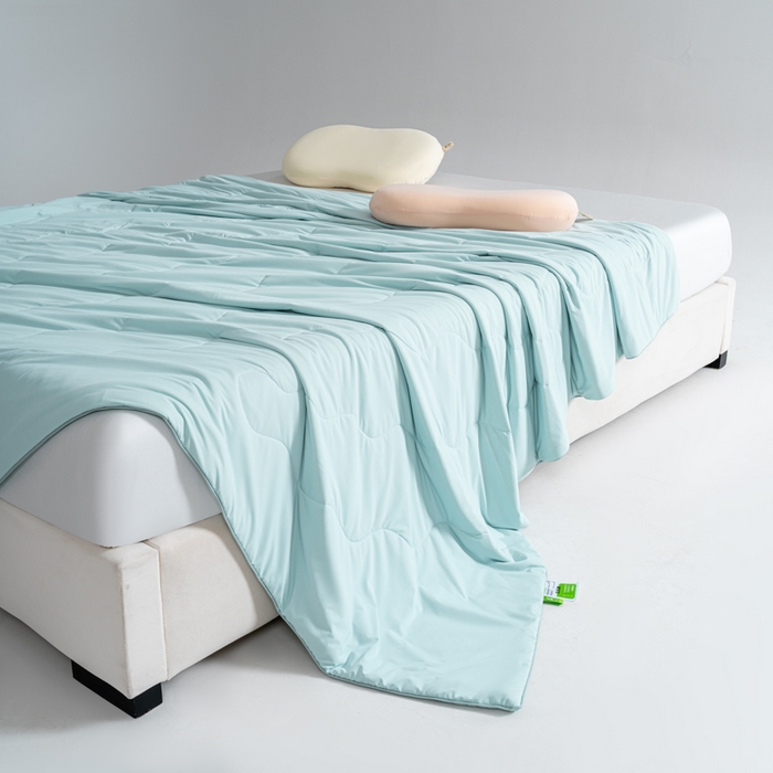 91家纺网 家纺一手货源 找家纺 CINNY馨宜 2026春夏新款瓜瓜锦氨凉感夏被夏凉被空调被 云水蓝