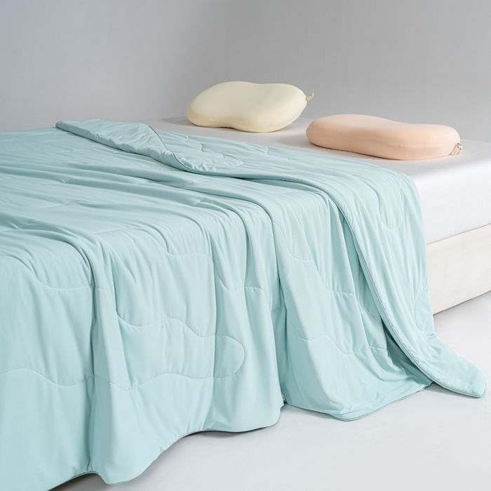 91家纺网 家纺一手货源 找家纺 CINNY馨宜 2026春夏新款瓜瓜锦氨凉感夏被夏凉被空调被 云水蓝