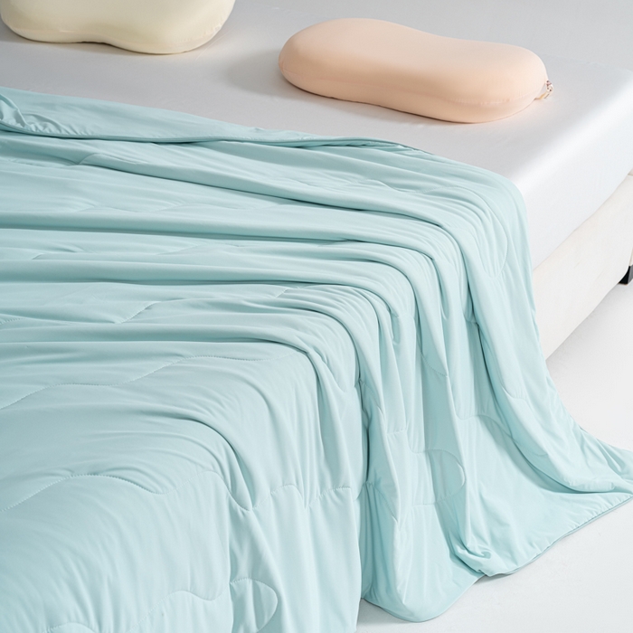 91家纺网 家纺一手货源 找家纺 CINNY馨宜 2026春夏新款瓜瓜锦氨凉感夏被夏凉被空调被 云水蓝