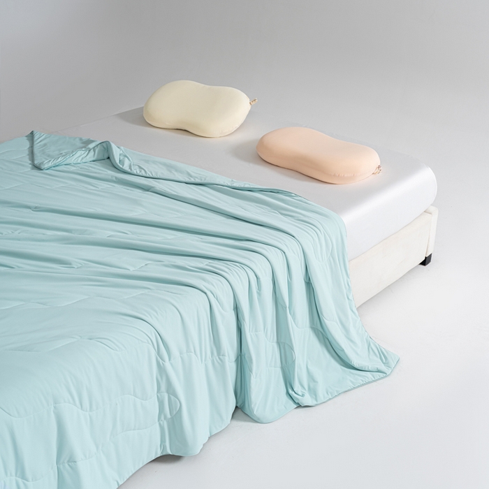 91家纺网 家纺一手货源 找家纺 CINNY馨宜 2026春夏新款瓜瓜锦氨凉感夏被夏凉被空调被 云水蓝