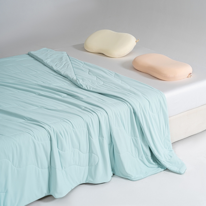 91家纺网 家纺一手货源 找家纺 CINNY馨宜 2026春夏新款瓜瓜锦氨凉感夏被夏凉被空调被 云水蓝