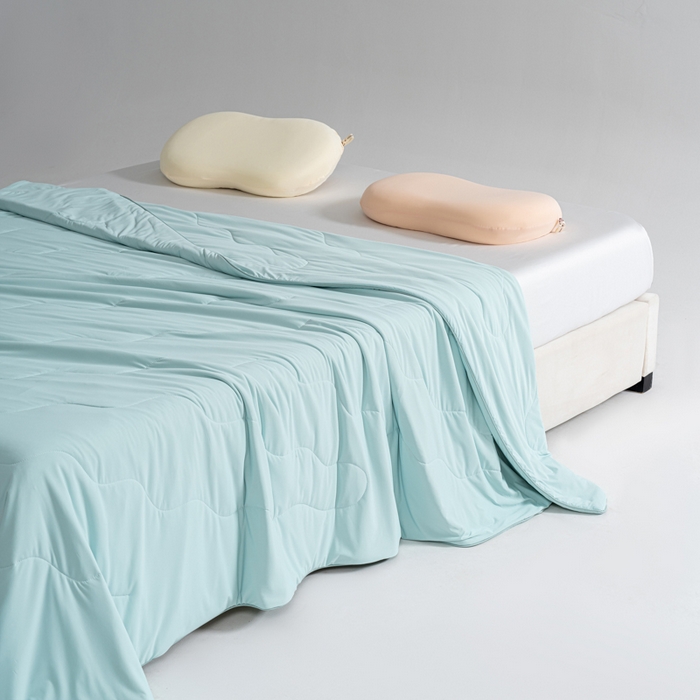 91家纺网 家纺一手货源 找家纺 CINNY馨宜 2026春夏新款瓜瓜锦氨凉感夏被夏凉被空调被 云水蓝