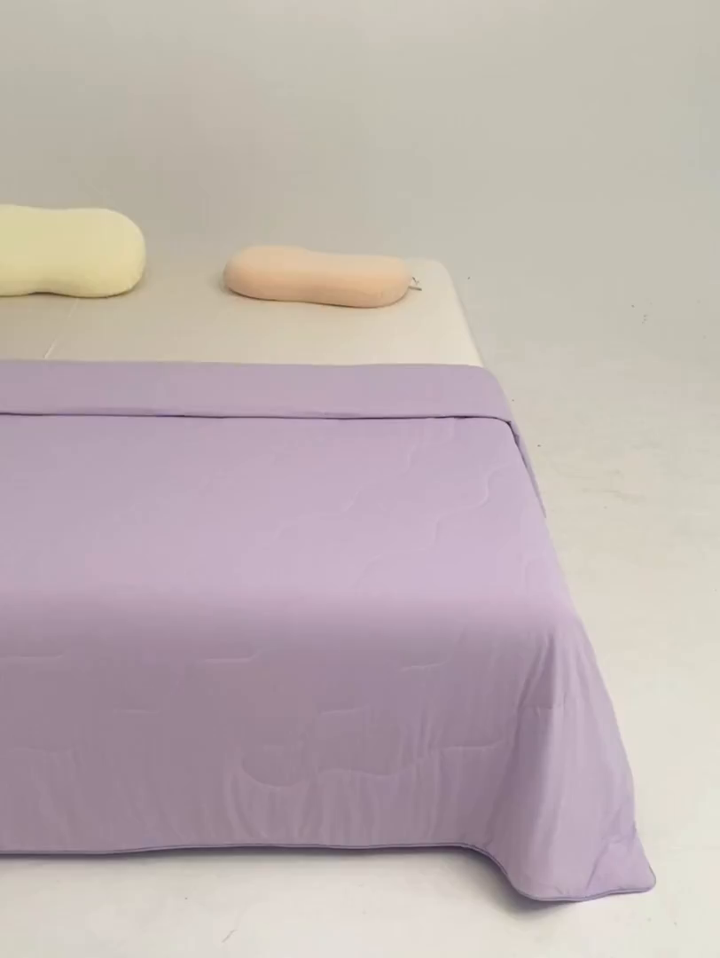 91家纺网 家纺一手货源 找家纺 CINNY馨宜 2026春夏新款瓜瓜锦氨凉感夏被夏凉被空调被 樱花紫