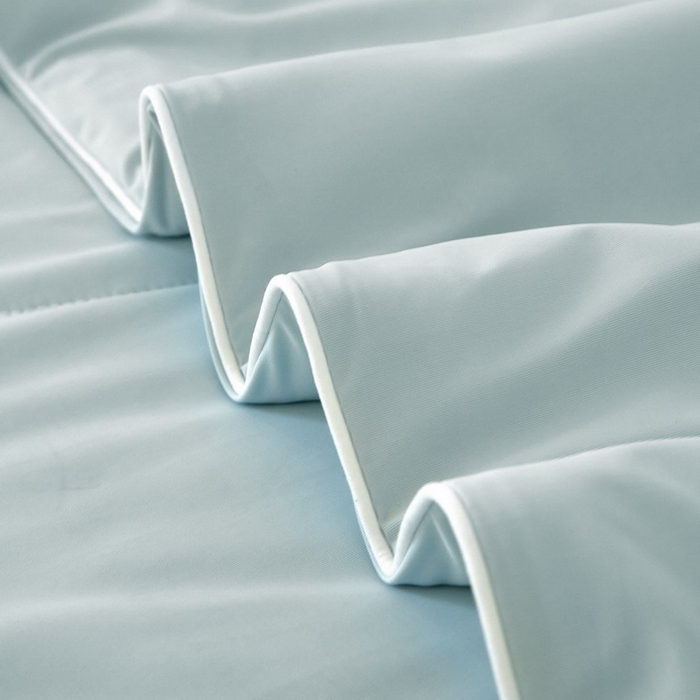 91家纺网 家纺一手货源 找家纺 库里梦家纺 2026新款A类母婴级冰肤凉感夏被锦氨双面凉皮皮夏凉被 凉皮皮-蓝