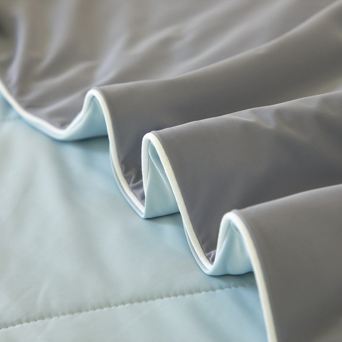 91家纺网 家纺一手货源 找家纺 库里梦家纺 2026新款A类母婴级冰肤凉感夏被锦氨双面凉皮皮夏凉被 凉皮皮-蓝灰