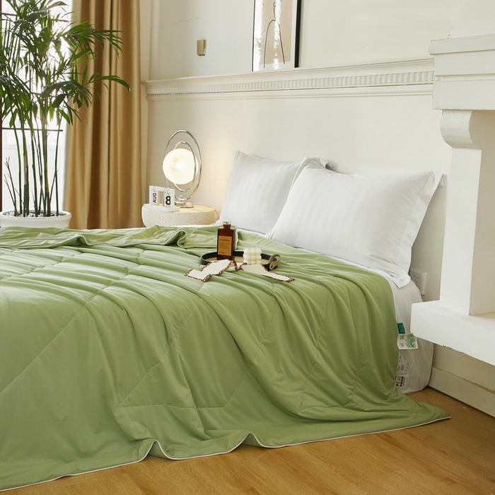 91家纺网 家纺一手货源 找家纺 库里梦家纺 2026新款A类母婴级冰肤凉感夏被锦氨双面凉皮皮夏凉被 凉皮皮-绿