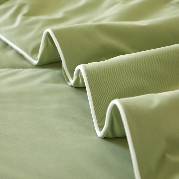 91家纺网 家纺一手货源 找家纺 库里梦家纺 2026新款A类母婴级冰肤凉感夏被锦氨双面凉皮皮夏凉被 凉皮皮-绿