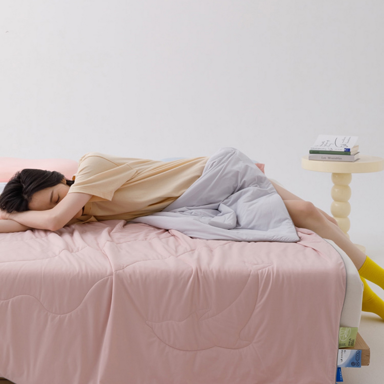 91家纺网 家纺一手货源 找家纺 CINNY馨宜 2026新款A类180g高克重锦氨凉感 冷布丁凉感防蚊即刻凉感夏被 可可粉