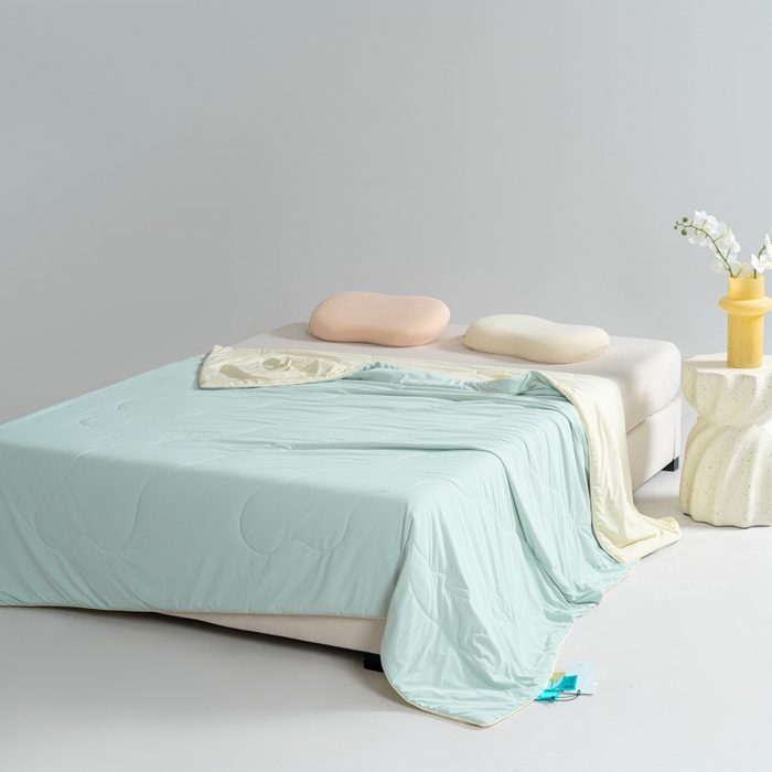 91家纺网 家纺一手货源 找家纺 CINNY馨宜 2026新款A类180g高克重锦氨凉感 冷布丁凉感防蚊即刻凉感夏被 凉感蓝