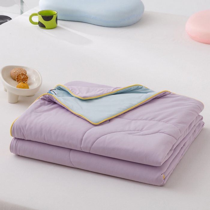 91家纺网 家纺一手货源 找家纺 CINNY馨宜 2026新款A类180g高克重锦氨凉感 冷布丁凉感防蚊即刻凉感夏被 萝兰紫