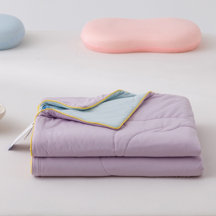 91家纺网 家纺一手货源 找家纺 CINNY馨宜 2026新款A类180g高克重锦氨凉感 冷布丁凉感防蚊即刻凉感夏被 萝兰紫