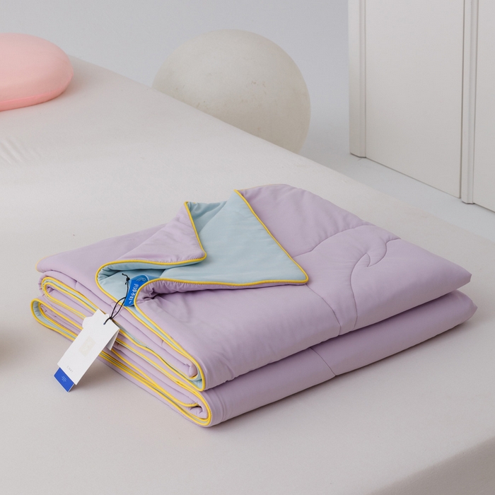 91家纺网 家纺一手货源 找家纺 CINNY馨宜 2026新款A类180g高克重锦氨凉感 冷布丁凉感防蚊即刻凉感夏被 萝兰紫