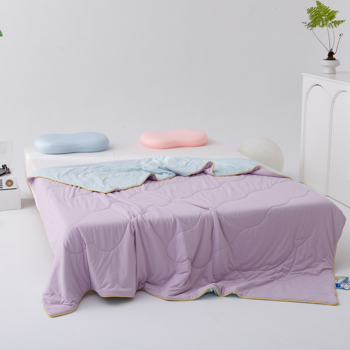 91家纺网 家纺一手货源 找家纺 CINNY馨宜 2026新款A类180g高克重锦氨凉感 冷布丁凉感防蚊即刻凉感夏被 萝兰紫