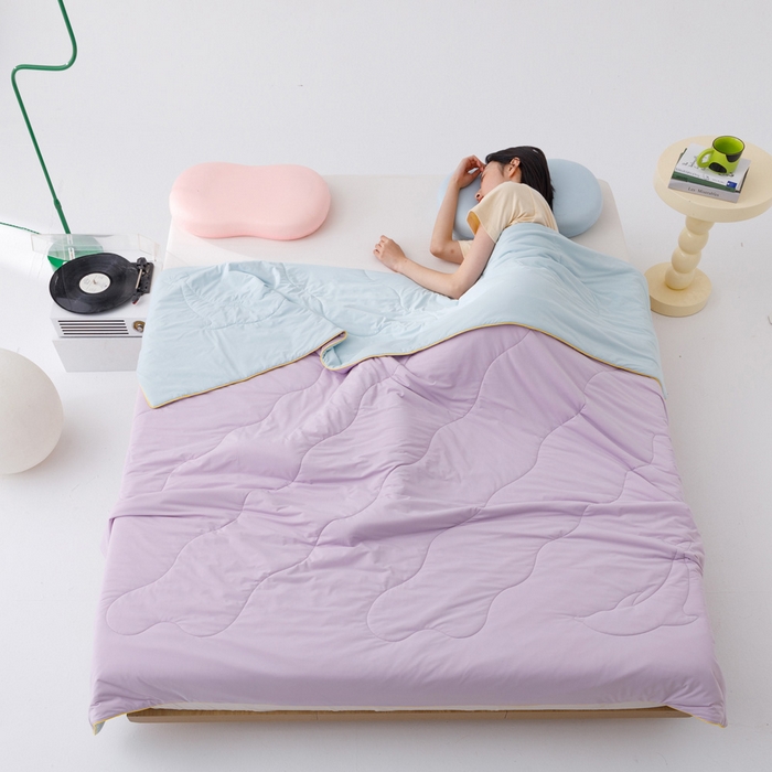 91家纺网 家纺一手货源 找家纺 CINNY馨宜 2026新款A类180g高克重锦氨凉感 冷布丁凉感防蚊即刻凉感夏被 萝兰紫