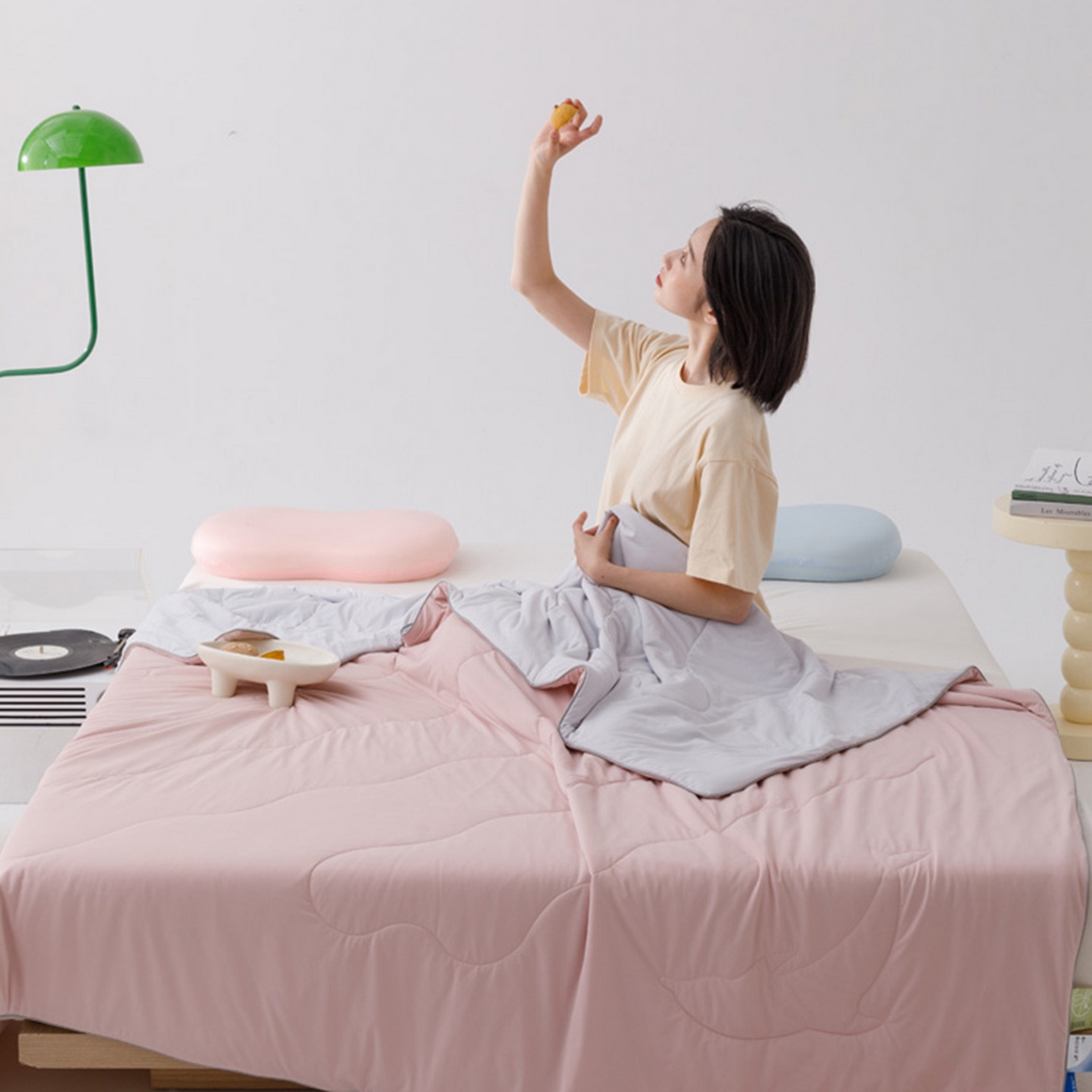 91家纺网 家纺一手货源 找家纺 CINNY馨宜 2026新款A类180g高克重锦氨凉感 冷布丁凉感防蚊即刻凉感夏被 可可粉