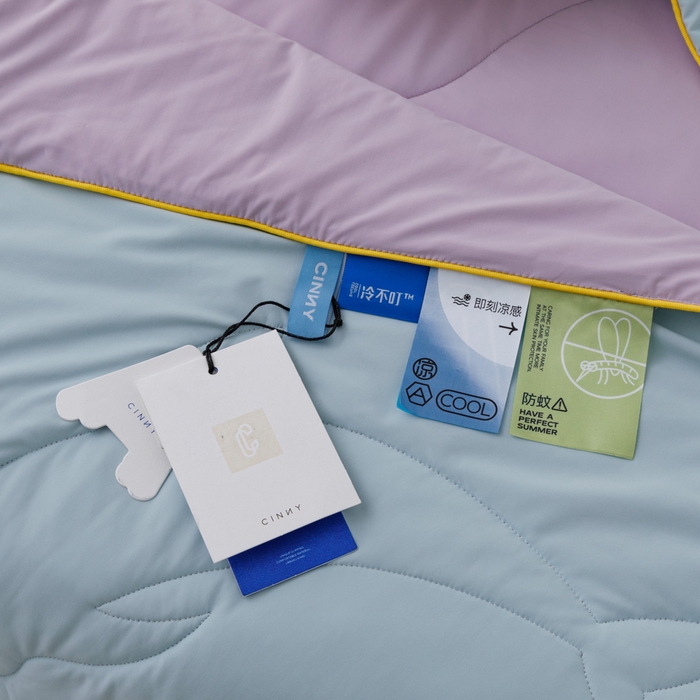 91家纺网 家纺一手货源 找家纺 CINNY馨宜 2026新款A类180g高克重锦氨凉感 冷布丁凉感防蚊即刻凉感夏被 萝兰紫