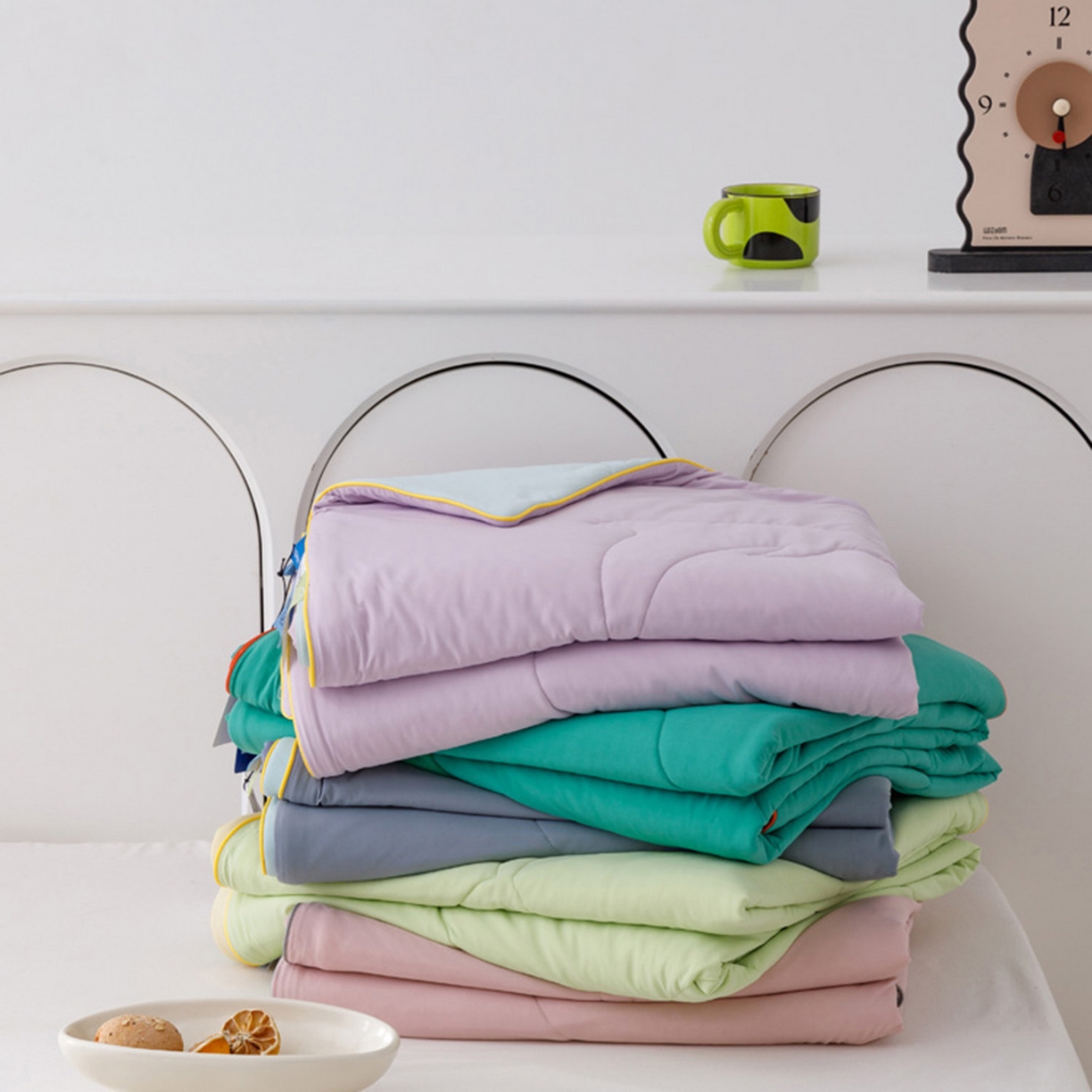 91家纺网 家纺一手货源 找家纺 CINNY馨宜 2026新款A类180g高克重锦氨凉感 冷布丁凉感防蚊即刻凉感夏被 组合图