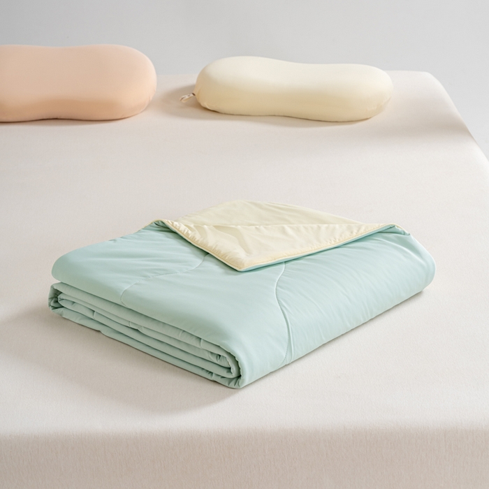 91家纺网 家纺一手货源 找家纺 CINNY馨宜 2026新款A类180g高克重锦氨凉感 冷布丁凉感防蚊即刻凉感夏被 凉感蓝