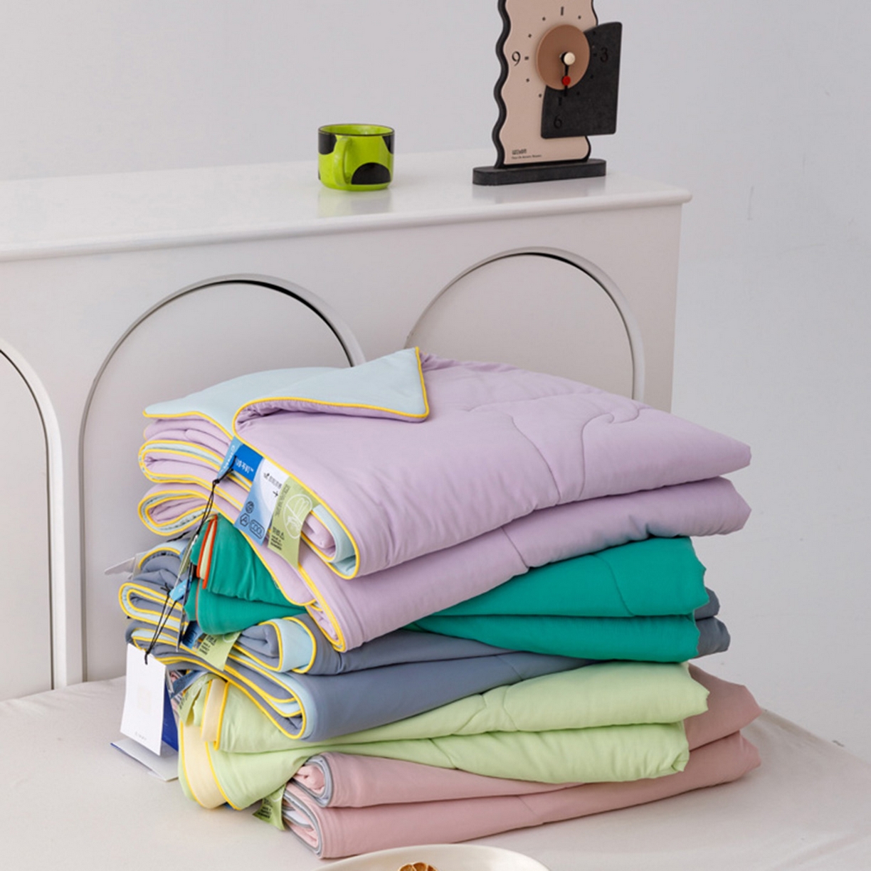 91家纺网 家纺一手货源 找家纺 CINNY馨宜 2026新款A类180g高克重锦氨凉感 冷布丁凉感防蚊即刻凉感夏被 组合图