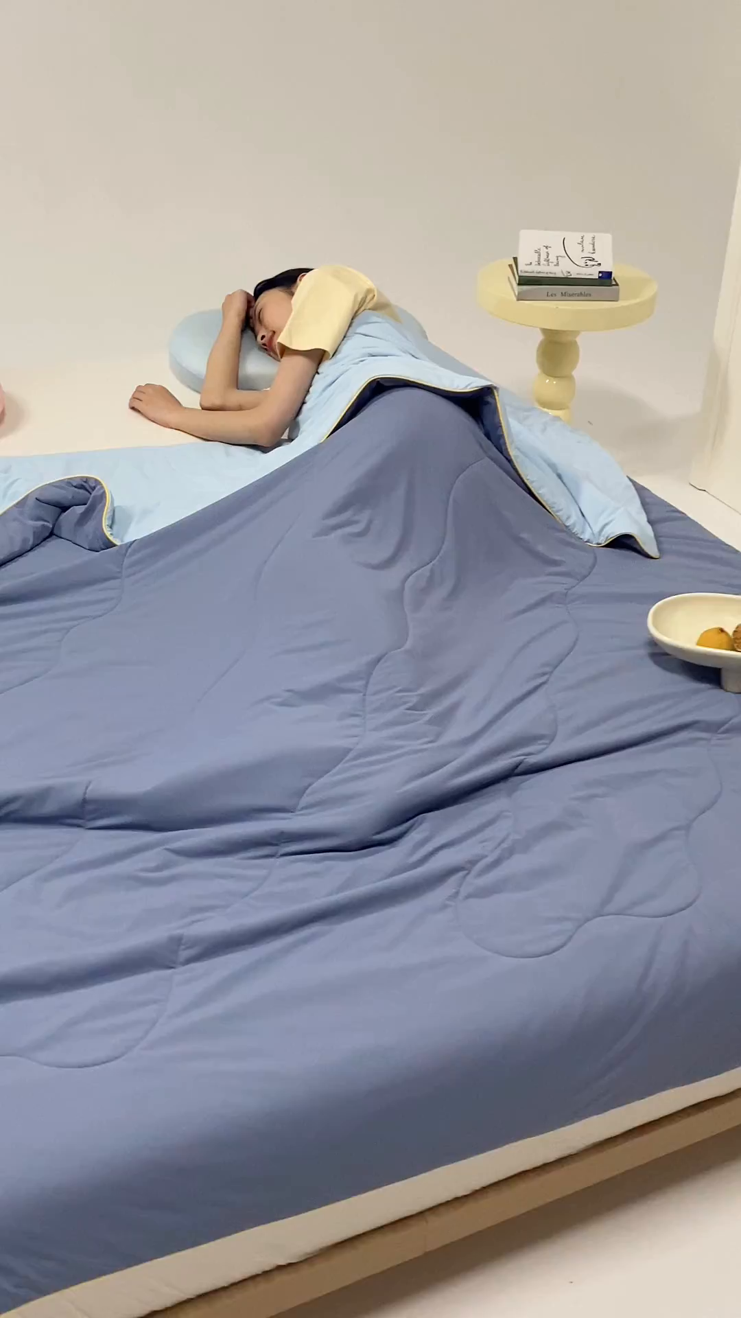 91家纺网 家纺一手货源 找家纺 CINNY馨宜 2026新款A类180g高克重锦氨凉感 冷布丁凉感防蚊即刻凉感夏被 绅士蓝