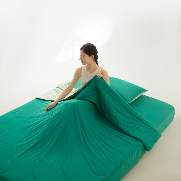 91家纺网 家纺一手货源 找家纺 CINNY馨宜 2026新款A类锦氨凉感冷布丁防蚊双面睡感夏被 西瓜绿