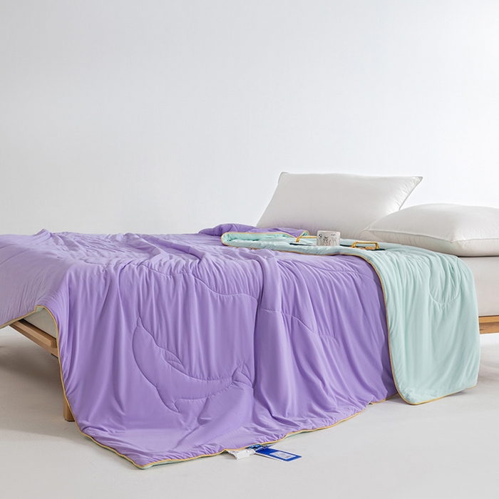 91家纺网 家纺一手货源 找家纺 CINNY馨宜 2026新款A类锦氨凉感冷布丁防蚊双面睡感夏被 芋泥紫