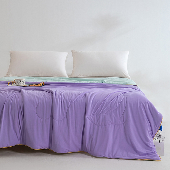 91家纺网 家纺一手货源 找家纺 CINNY馨宜 2026新款A类锦氨凉感冷布丁防蚊双面睡感夏被 芋泥紫