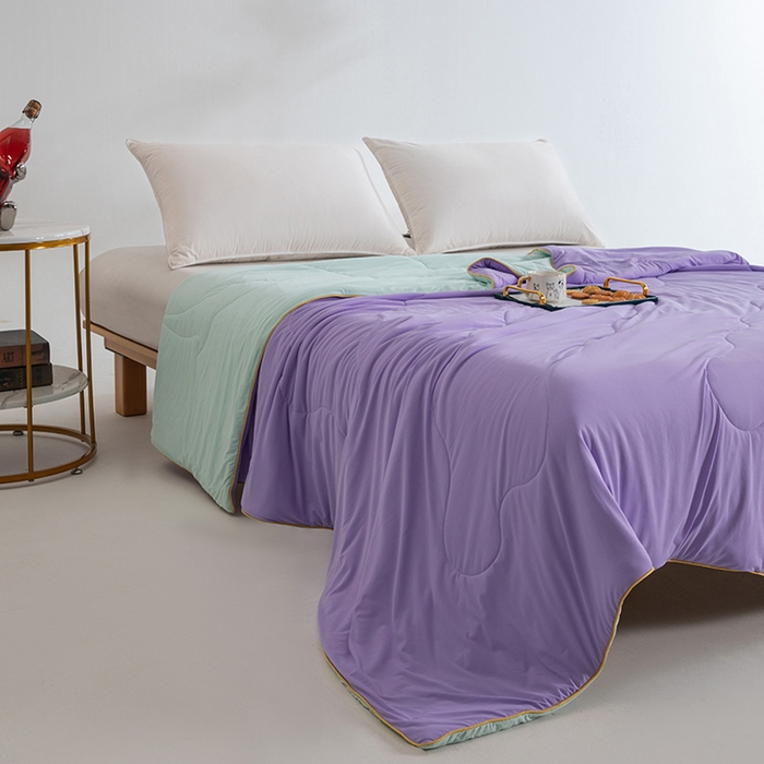 91家纺网 家纺一手货源 找家纺 CINNY馨宜 2026新款A类锦氨凉感冷布丁防蚊双面睡感夏被 芋泥紫