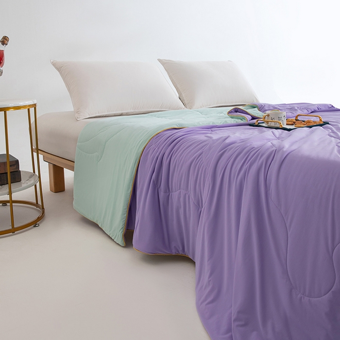 91家纺网 家纺一手货源 找家纺 CINNY馨宜 2026新款A类锦氨凉感冷布丁防蚊双面睡感夏被 芋泥紫