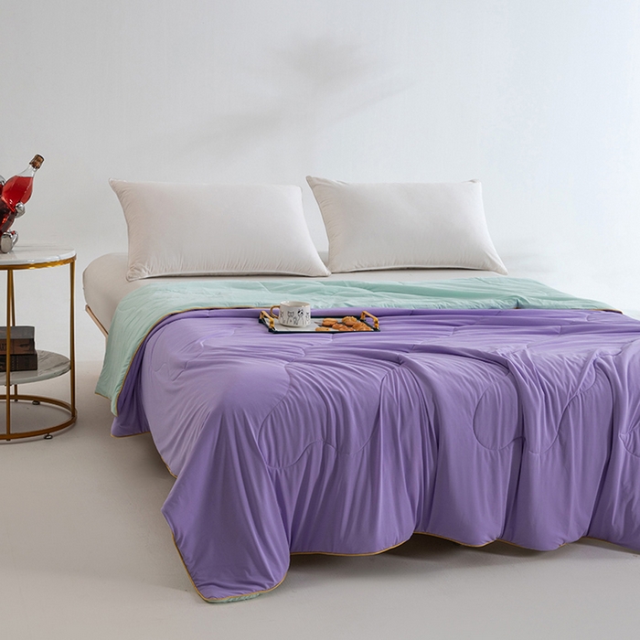 91家纺网 家纺一手货源 找家纺 CINNY馨宜 2026新款A类锦氨凉感冷布丁防蚊双面睡感夏被 芋泥紫