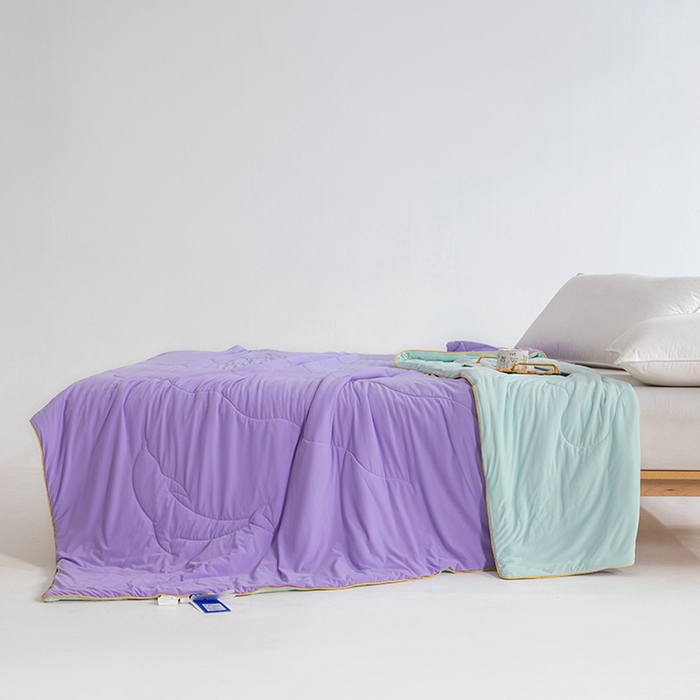 91家纺网 家纺一手货源 找家纺 CINNY馨宜 2026新款A类锦氨凉感冷布丁防蚊双面睡感夏被 芋泥紫