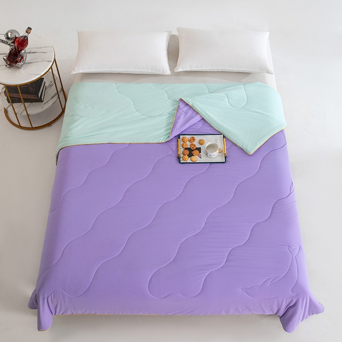 91家纺网 家纺一手货源 找家纺 CINNY馨宜 2026新款A类锦氨凉感冷布丁防蚊双面睡感夏被 芋泥紫