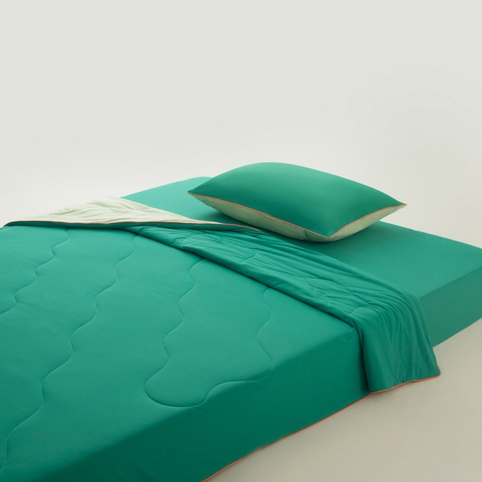 91家纺网 家纺一手货源 找家纺 CINNY馨宜 2026新款A类锦氨凉感冷布丁防蚊双面睡感夏被 西瓜绿