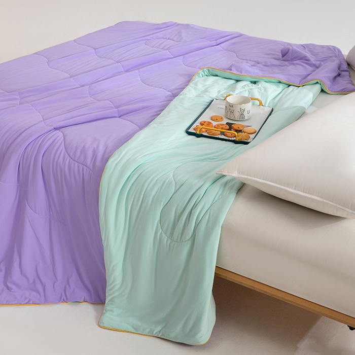 91家纺网 家纺一手货源 找家纺 CINNY馨宜 2026新款A类锦氨凉感冷布丁防蚊双面睡感夏被 芋泥紫