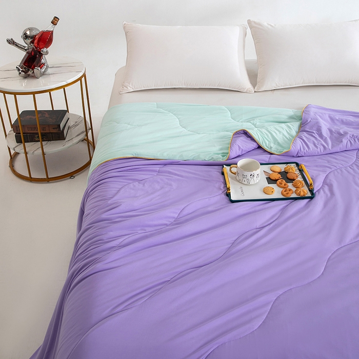 91家纺网 家纺一手货源 找家纺 CINNY馨宜 2026新款A类锦氨凉感冷布丁防蚊双面睡感夏被 芋泥紫