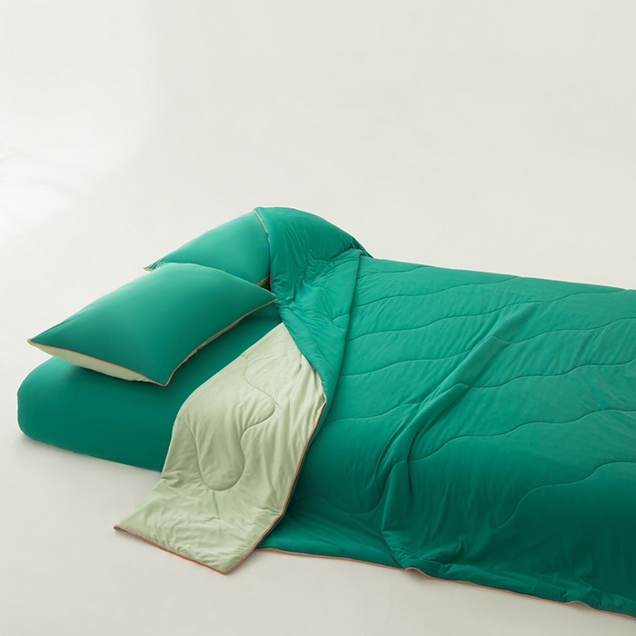 91家纺网 家纺一手货源 找家纺 CINNY馨宜 2026新款A类锦氨凉感冷布丁防蚊双面睡感夏被 西瓜绿