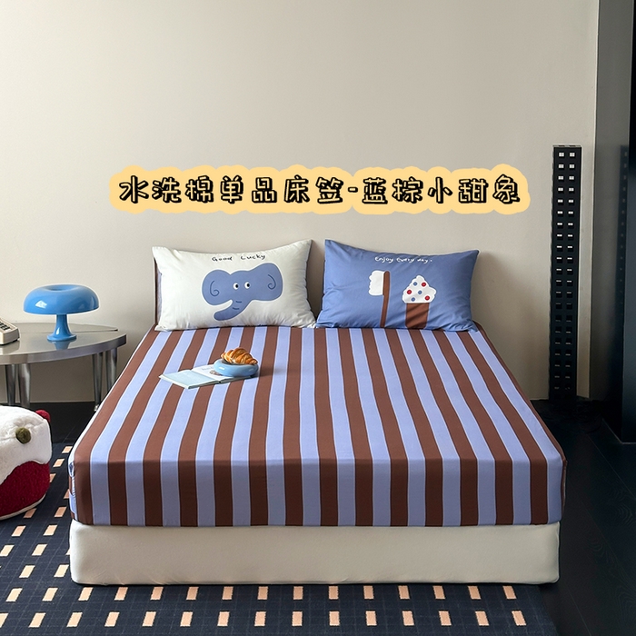 91家纺网 家纺一手货源 找家纺 （总）桃子家居 2026新款A类全棉纯棉水洗简约混搭数码印花条纹星纹复古治愈卡通单品床单床笠系列