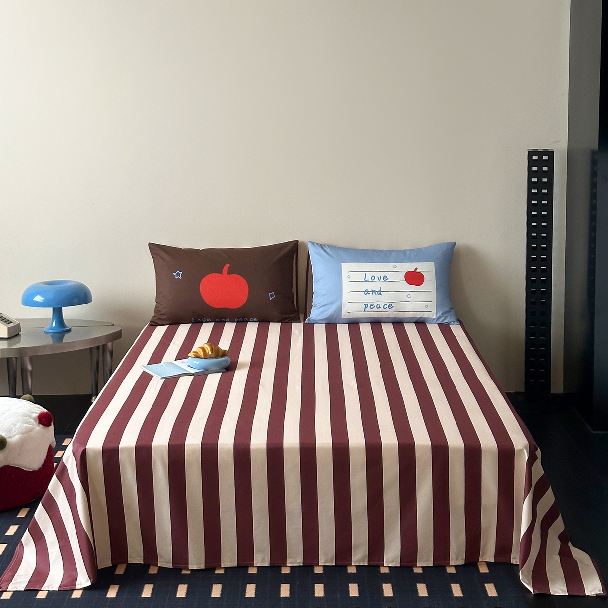 91家纺网 家纺一手货源 找家纺 （总）桃子家居 2026新款A类全棉纯棉水洗简约混搭数码印花条纹星纹复古治愈卡通单品床单床笠系列