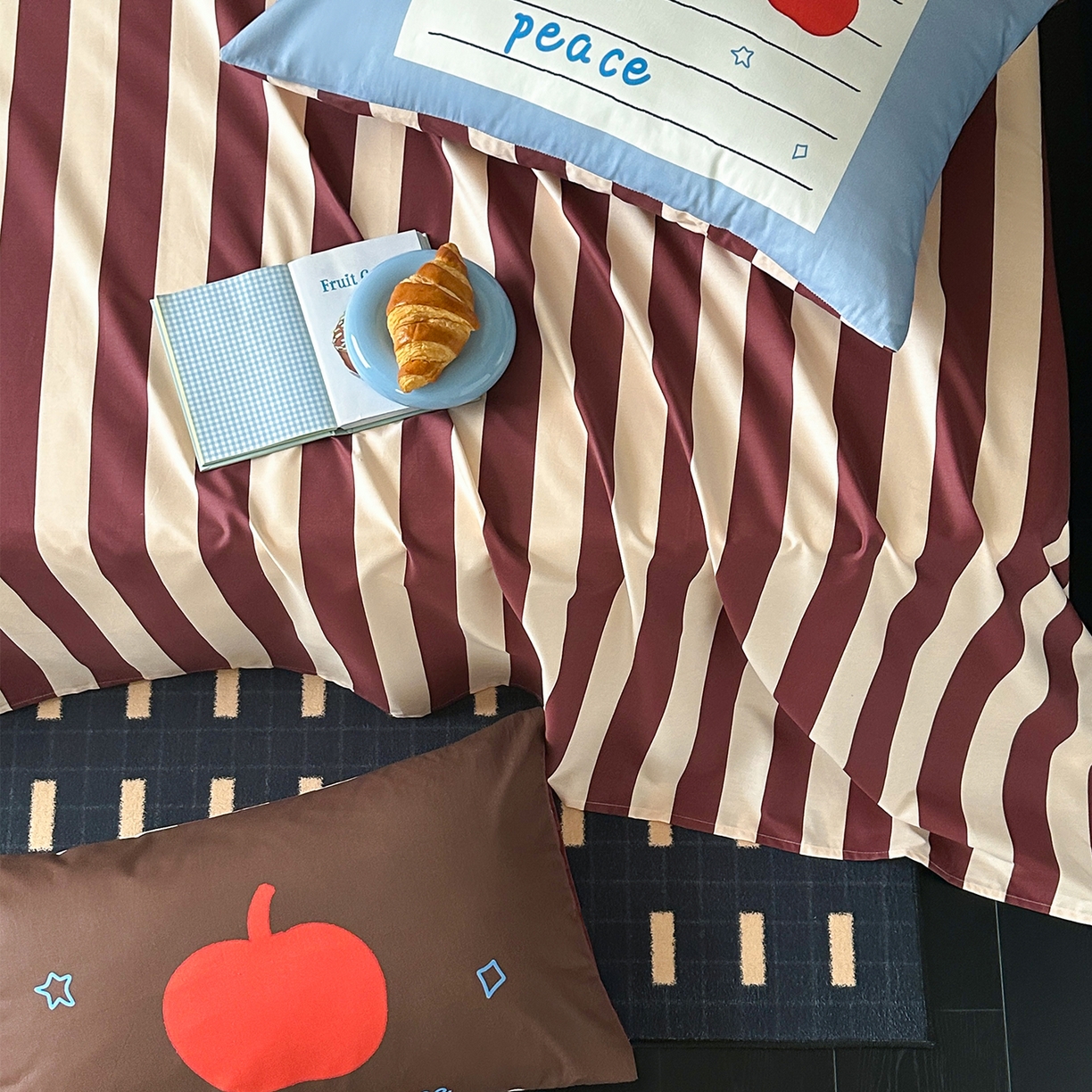 91家纺网 家纺一手货源 找家纺 （总）桃子家居 2026新款A类全棉纯棉水洗简约混搭数码印花条纹星纹复古治愈卡通单品床单床笠系列