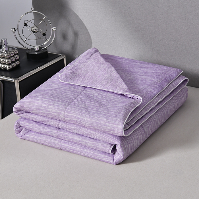 库里梦家纺 2026新款凉感条纹针织冰淇淋空调被夏被夏凉被 魅紫