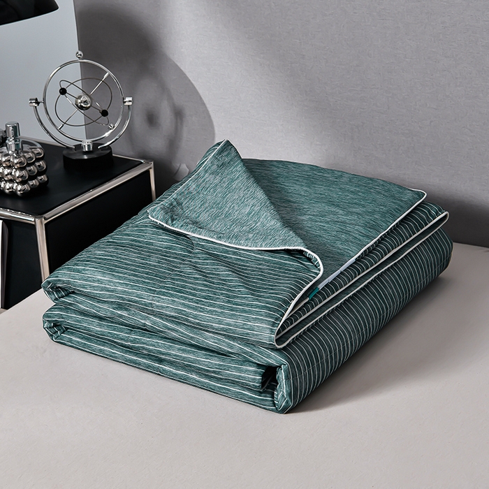库里梦家纺 2026新款凉感条纹针织冰淇淋空调被夏被夏凉被 深灰