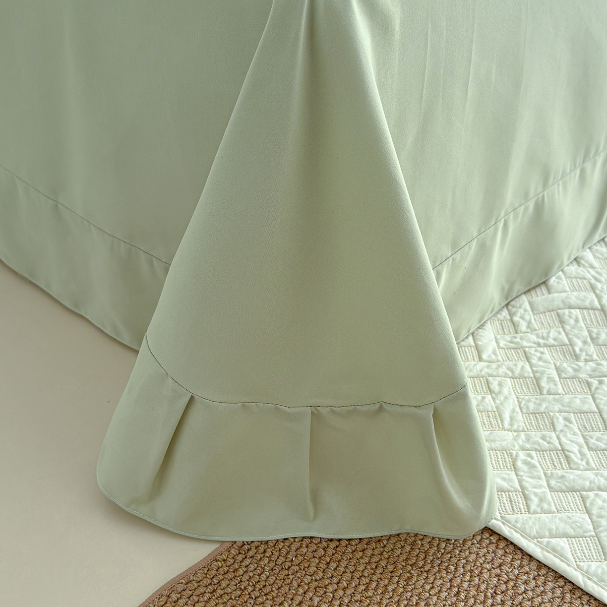 91家纺网 家纺一手货源 找家纺 竹合家纺 2026春夏新款古法水洗仿棉云感棉夏被四件套全棉花边印花夏凉被空调被 蓝花楹