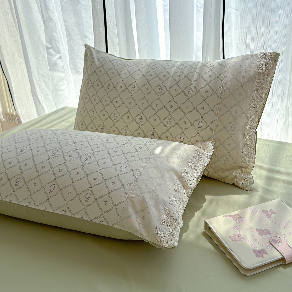 91家纺网 家纺一手货源 找家纺 竹合家纺 2026春夏新款古法水洗仿棉云感棉夏被四件套全棉花边印花夏凉被空调被 兔朵朵