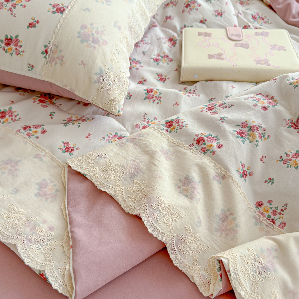 91家纺网 家纺一手货源 找家纺 （总）竹合家纺 2026春夏新款古法水洗仿棉云感棉夏被四件套全棉花边印花夏凉被空调被