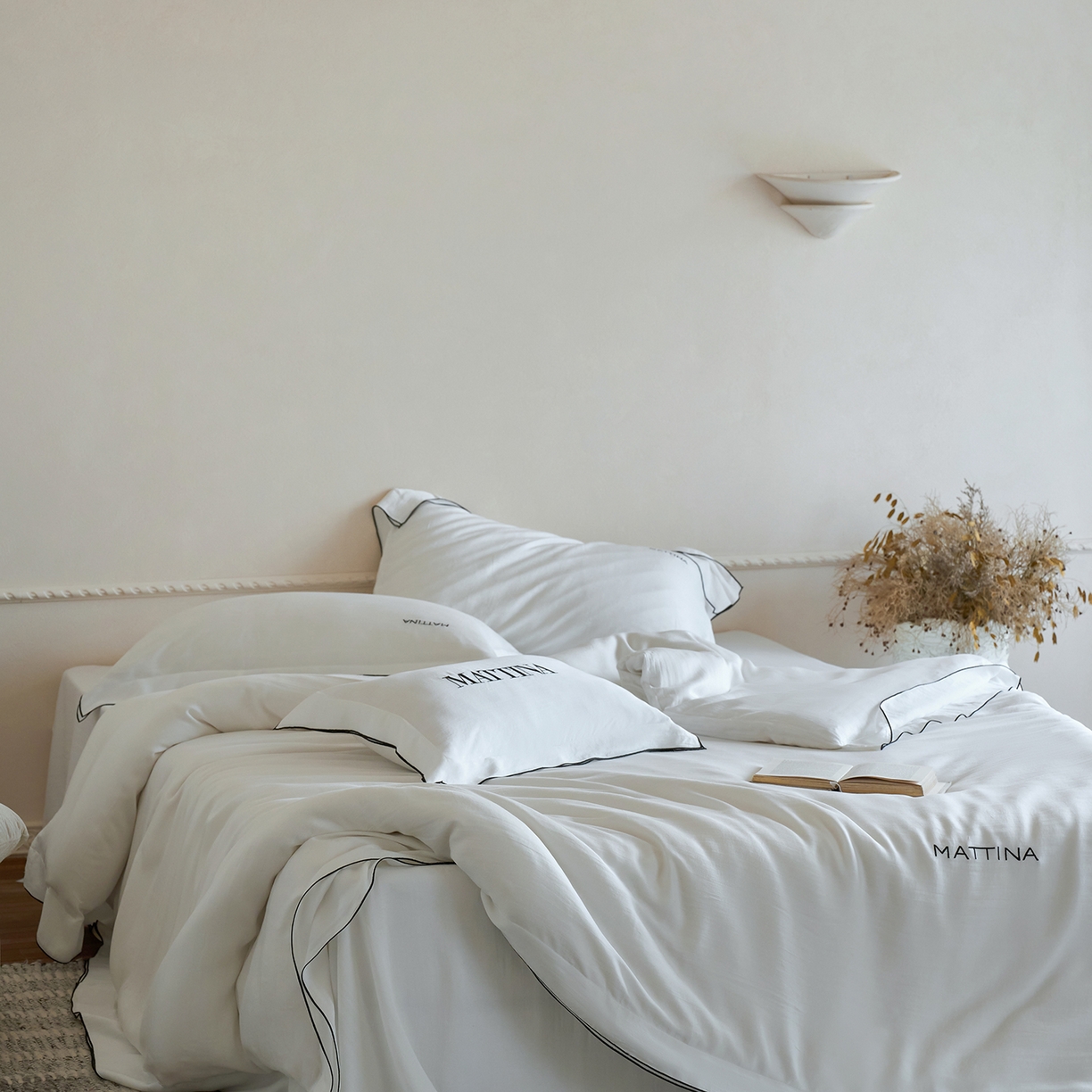 91家纺网 家纺一手货源 找家纺 时亿家居 2026新款砂洗水洗兰精天丝四件套-奶芙系列 奶芙-乳白