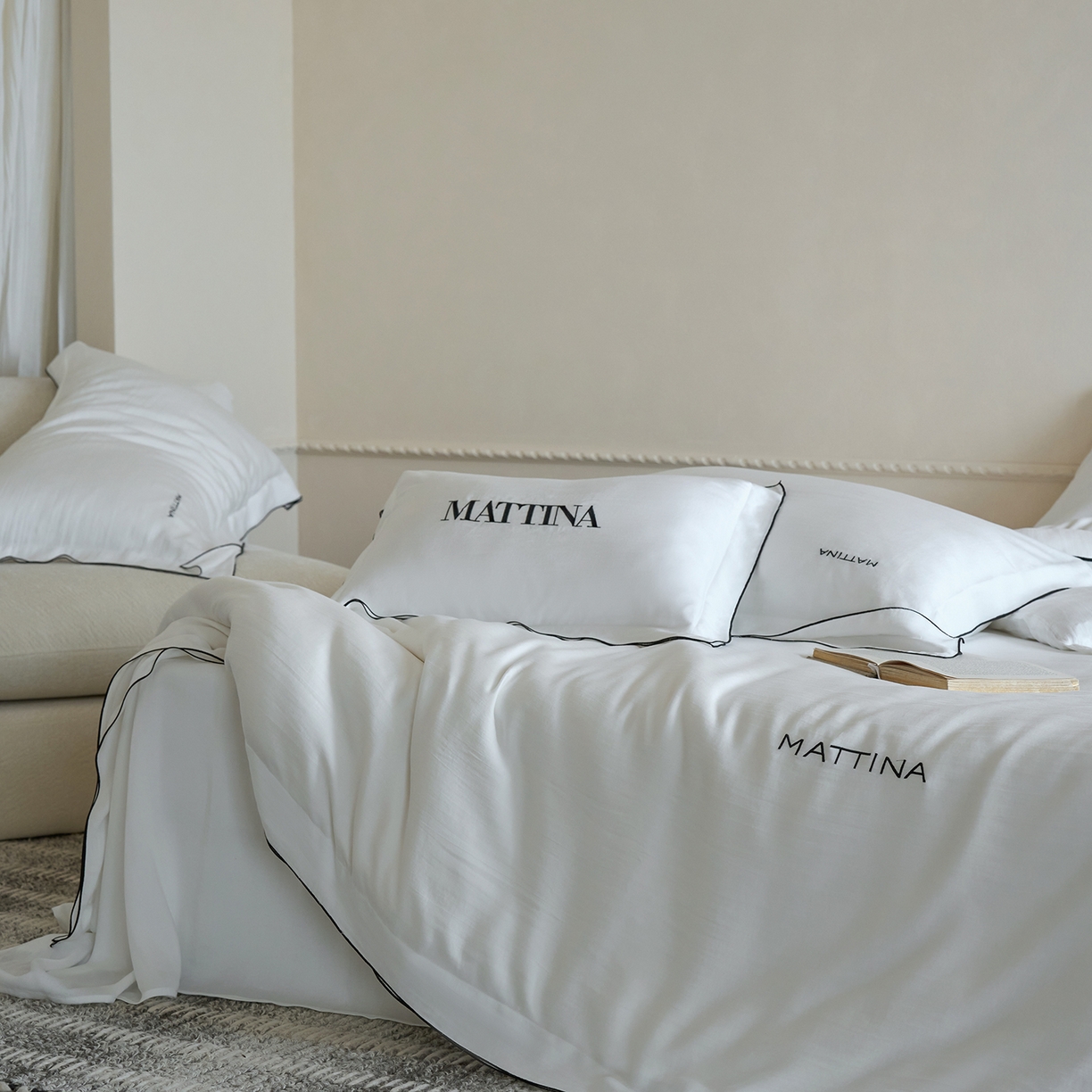 91家纺网 家纺一手货源 找家纺 时亿家居 2026新款砂洗水洗兰精天丝四件套-奶芙系列 奶芙-乳白