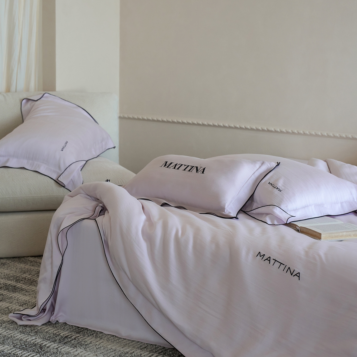 91家纺网 家纺一手货源 找家纺 时亿家居 2026新款砂洗水洗兰精天丝四件套-奶芙系列 奶芙-星光紫