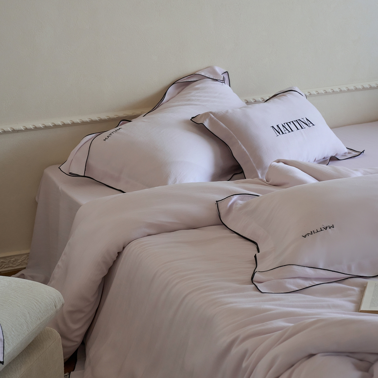 91家纺网 家纺一手货源 找家纺 时亿家居 2026新款砂洗水洗兰精天丝四件套-奶芙系列 奶芙-星光紫