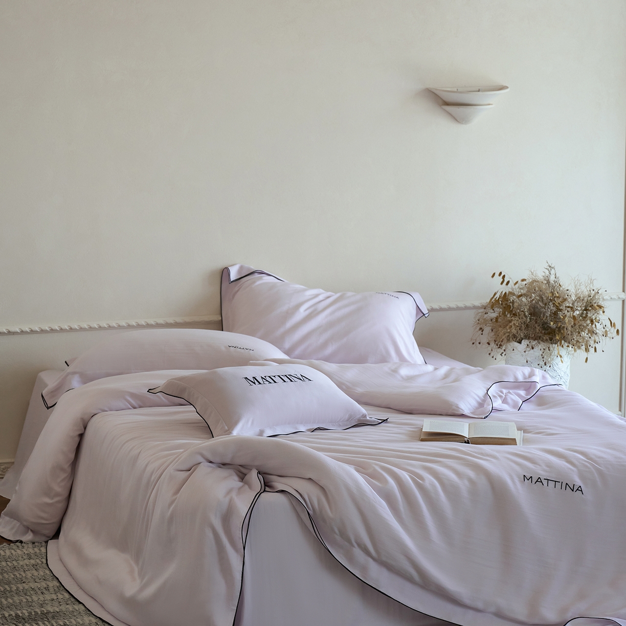 91家纺网 家纺一手货源 找家纺 时亿家居 2026新款砂洗水洗兰精天丝四件套-奶芙系列 奶芙-星光紫